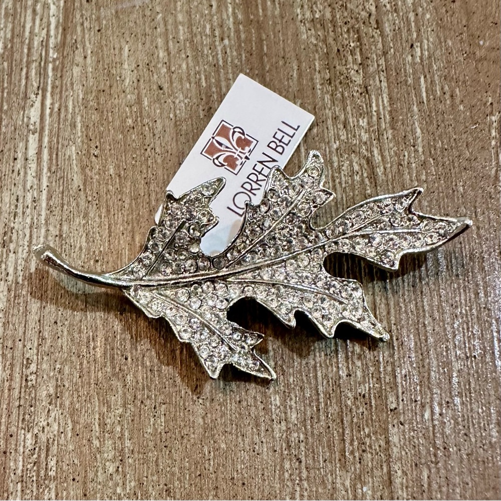 Silver Leaf Brooch by Lorren Bell